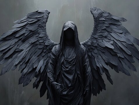 black angel of death, ominous grim reaper 