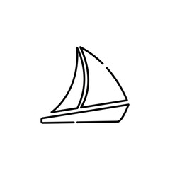 Sailing Boat Icon Vector. Sailboat Icon. Lineal or Linear art.