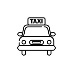 Taxi Icon Vector. Lineal or Linear art.