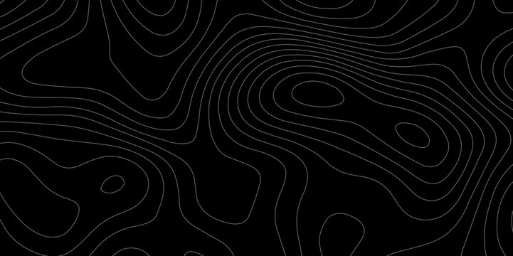 Abstract light pattern Vector illustration. Topographic map background concept. Vibrant neon lights pulsating patterns. Colorful topography contour lines isolated on black background.
