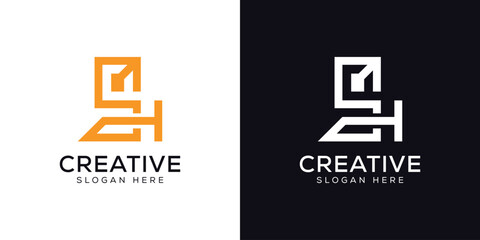 initial letter sh arrow logo vector modern design template