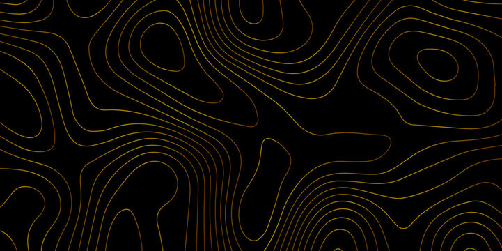 Abstract light pattern Vector illustration. Topographic map background concept. Vibrant neon lights pulsating patterns. Colorful topography contour lines isolated on black background.