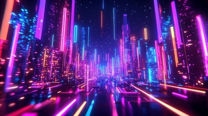 Fototapeta premium Neon Cityscape.