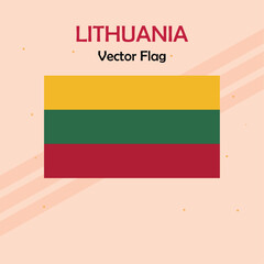 Lithuania vector flag lines and stock 