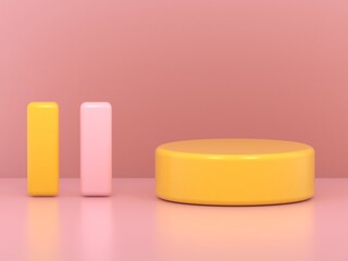 3D Render of Abstract Composition with Podium stock photo	