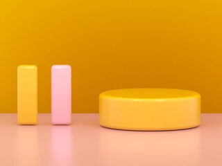 3D Render of Abstract Composition with Podium