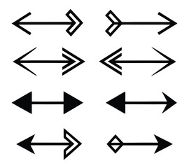 Black arrow icons set. Vector