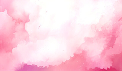 Obraz premium Pink watercolor creates a soft, romantic background on a transparent canvas
