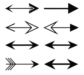 Black arrow icons set. Vector