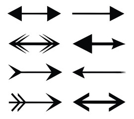 Black arrow icons set. Vector