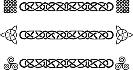 Celtic Knot Border Set - Knot Square, Triquetra, Triskele