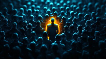 Obraz premium Central Figure Represents Personal Branding Among Many