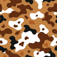 Cow Skin Print Vector Pattern Illustration Background Image , Vector illustration