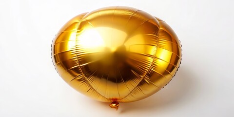 A Single Golden Balloon Isolated on a White Background, Balloon, Gold, Celebration