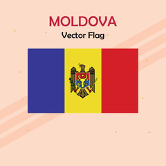 Moldova vector flag lines and stock 