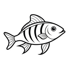 a fish drawing with a line that says'fish'on it