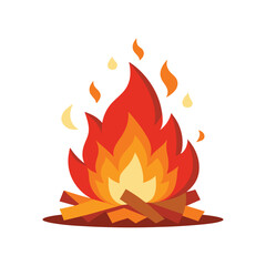 a fire is on a white background with a red arrow on it.