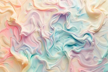 Soft pastel swirling patterns create a calming abstract wallpaper, perfect for serene bedroom