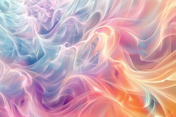 Obraz premium Soft pastel swirling patterns create a calming abstract wallpaper, perfect for serene bedroom