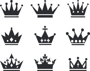 Crown icons set. Vector 