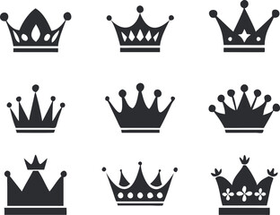 Crown icons set. Vector 