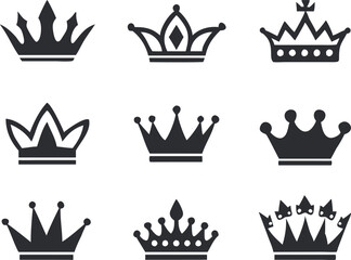 Crown icons set. Vector 