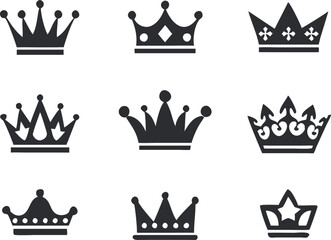 Crown icons set. Vector 