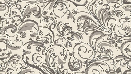 Fototapeta premium Delicate curl pattern seamless background - For easy making seamless pattern use it for filling any contours