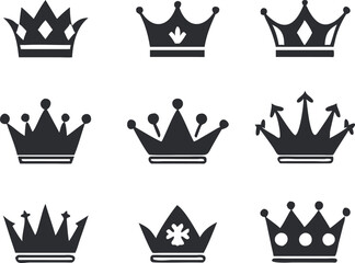 Crown icons set. Vector 