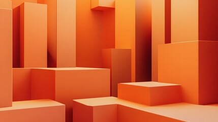 3d rendering of Orange  и Taupe abstract geometric background. Scene for advertising, technology, showcase, banner, game, sport, cosmetic, business, metaverse. Sci-Fi Illustration. Product display