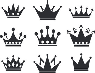 Crown icons set. Vector 