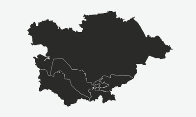 Obraz premium Central Asia map. High detailed. Vector illustration