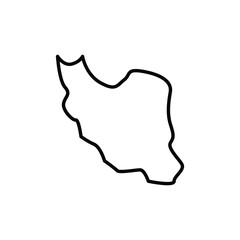 Iran map icon. Iran outline map. Simple icon design. Vector illustration