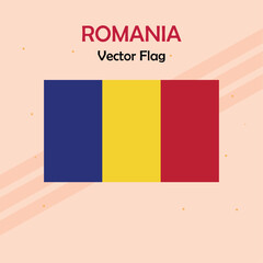 Romania vector flag lines and stock 