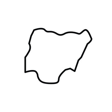 recommend clip art: Nigeria map icon. Nigeria outline map. Simple icon design. Vector illustration