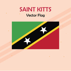 Saint Kitts vector flag lines and stock 