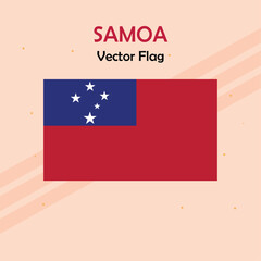 Samoa vector flag lines and stock 