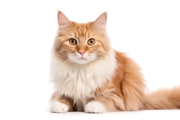 Obraz premium cat breed American Curl look at camera isolated on white background