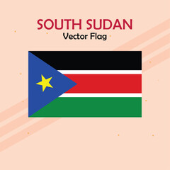 South Sudan vector flag lines and stock 