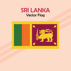 Sri Lanka vector flag lines and stock 
