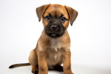 Obraz premium puppy dog Border Terrier isolated on white background