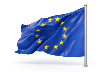 European Union flag isolated on white background