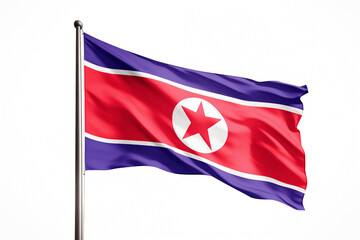 North Korea flag isolated on white background