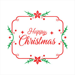 Fototapeta premium Happy Christmas Border Design Vector Art.