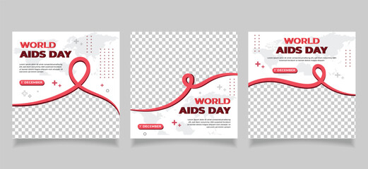 world aids day social media post banner design template