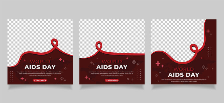 world aids day social media post banner design template