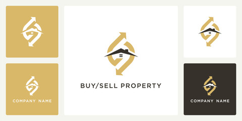 Vector of buy/sell property icon and logo design template, can be used in various media easily, editable