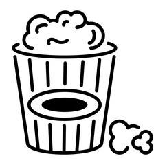 Popcorn bucket icon in line style 