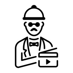 A line style icon of movie producer