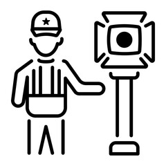 Linear style icon of studio gaffer